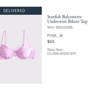 Abercrombie & Fitch Light Pink Starfish Balconette Bikini Top